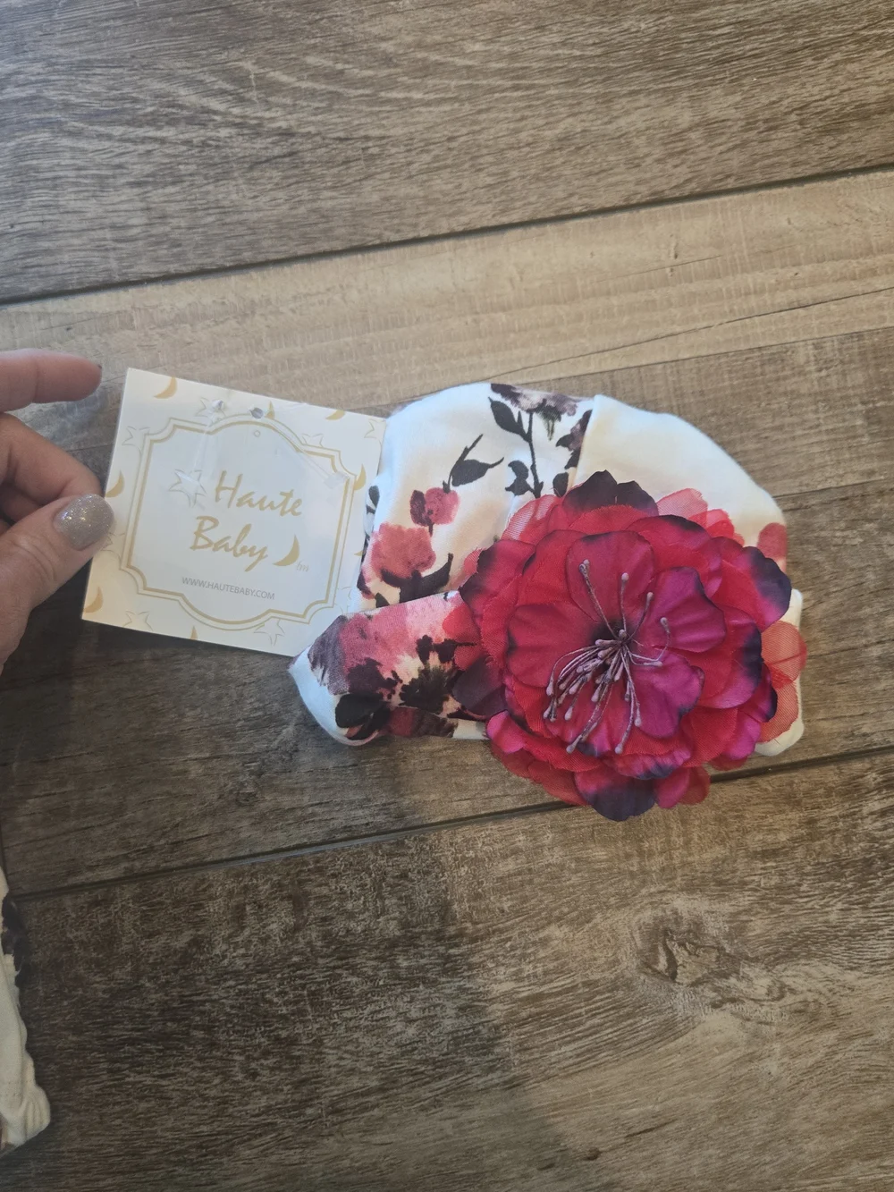 Floral White and Pink Baby Bottoms Set with Headband